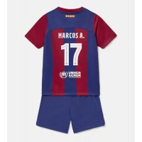Barcelona Marcos Alonso #17 Domáci Detský futbalový dres 2023-24 Krátky Rukáv (+ trenírky)